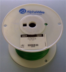 ALPHA 22AWG STRANDED GREEN HOOKUP WIRE 1551-1000GRN         (1000 FEET)