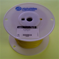 ALPHA 22AWG STRANDED YELLOW HOOKUP WIRE 1551-1000YEL        (1000 FEET)