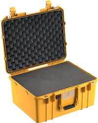 PELICAN AIR CASE WITH FOAM (MFR# 015570-0001-240) 1557YEL   YELLOW (ID 17.33"L X 13.00"W X 9.75"D) *SPECIAL ORDER*