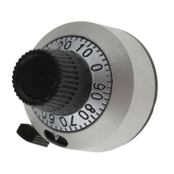 VISHAY SPECTROL 18-A-11 COUNTING DIAL FOR 10 TURN POTENTIOMETERS, ALSO COMPATIBLE WITH 15 TURN, FOR 1/4" DIAMETER SHAFT