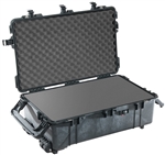 PELICAN CASE W/FOAM & WHEELS BLK (MFR# 1670-000-110) 1670BLK (ID 28.10"L X 16.49"W X 9.19"D)