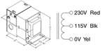 HAMMOND 170FE AUTOTRANSFORMER 115VAC/230VAC STEP UP OR DOWN, 1000VA, SINGLE WINDING (NOT ISOLATED)