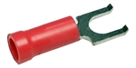 PICO 1733-BP RED 22-18AWG #6 FLANGED SPADE CONNECTOR / FORK TERMINAL, VINYL INSULATED, 7/PACK