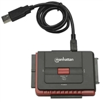 MANHATTAN 179195 HI-SPEED USB TO SATA/IDE ADAPTER,          3-IN-1 WITH ONE-TOUCH BACKUP, 40/44 PIN IDE USB 1.1/2.0