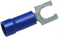 PICO 1827-BP BLUE 16-14AWG #6 LOCKING SPADE CONNECTOR / FORK TERMINAL, VINYL INSULATED, 8/PACK