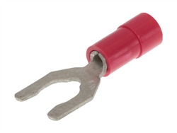 MOLEX 19099-0015 RED 22-18AWG #10 LOCKING SPADE CONNECTOR /  FORK TERMINAL, VINYL INSULATED, 100/PACK