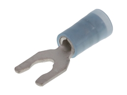 MOLEX 19115-0079 BLUE 16-14AWG #8 LOCKING SPADE CONNECTOR /  FORK TERMINAL, NYLON INSULATED, 100/PACK