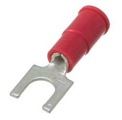MOLEX 19131-0036 RED 22-18AWG #8 SPADE CONNECTOR / FORK     TERMINAL, VINYL INSULATED, 100/PACK
