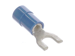 MOLEX 19144-0018 BLUE 16-14AWG #6 SPADE CONNECTOR / FORK    TERMINAL, VINYL INSULATED, 100/PACK