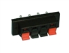 PHILMORE 1979 SPEAKER TERMINAL STRIP WITH PUSH-IN CONNECTION, 4 POSITION (2 RED / 2 BLACK)
