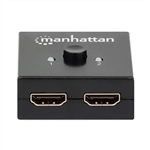 MANHATTAN 207850 4K BI-DIRECTIONAL 2-PORT HDMI SWITCH 4K@60HZ, MANUAL SELECTION, PASSIVE (NO POWER REQUIRED), BLACK
