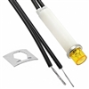 VCC 2150A3 AMBER NEON 125V PANEL MOUNT INDICATOR LAMP,      HI-HAT, .310" HOLE DIAMETER, WIRE LEADS, 105VAC TO 125VAC