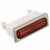 VCC 2330QD1 RED NEON 125V RECTANGULAR PANEL MOUNT INDICATOR LAMP, 1.28" X 0.40" HOLE, TAB TERMINALS, 105VAC TO 125VAC