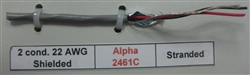 ALPHA 22AWG 2 CONDUCTOR STRANDED SHIELDED GRAY PVC          CMG/FT4 300V 75C CABLE 2461C (305M = FULL ROLL)