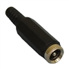 PHILMORE 257 INLINE 2.1MM DC COAXIAL POWER JACK, WITH       SOLDER LUG TERMINALS AND PLASTIC STRAIN RELIEF
