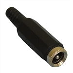 PHILMORE 257 INLINE 2.1MM DC COAXIAL POWER JACK, WITH       SOLDER LUG TERMINALS AND PLASTIC STRAIN RELIEF