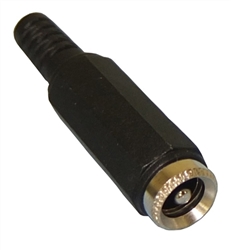 PHILMORE 258 INLINE 2.5MM DC COAXIAL POWER JACK, WITH       SOLDER LUG TERMINALS AND PLASTIC STRAIN RELIEF