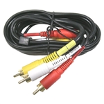 MODE 28-411-0 GOLD PLATED AUDIO-VIDEO PATCH CABLE, 3' LONG