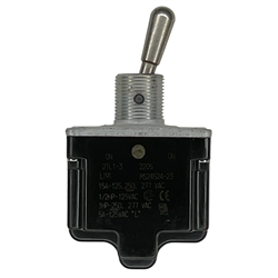 HONEYWELL 2TL1-3 TOGGLE SWITCH DPDT ON-ON 15A/125VAC,       NON-LOCKING LEVER, SEALED, SCREW TERMINALS, UL CSA