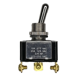 PHILMORE 30-013 TOGGLE SWITCH SPDT ON-ON, 20A @ 125VAC      / 10A @ 277VAC, SCREW TERMINALS