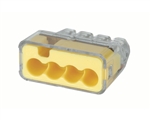 IDEAL 30-1034 IN-SURE PUSH-IN WIRE CONNECTORS, MODEL 34     4-PORT YELLOW, BOX OF 100