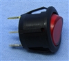 PHILMORE 30-16122 LIGHTED SNAP-IN ROUND ROCKER SWITCH, SPST ON-OFF, 20A @ 14VDC, RED LAMP, QC TERMINALS