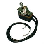 PHILMORE 30-1720 BALL HANDLE TOGGLE SWITCH SPST ON-OFF,     6A @ 125VAC / 3A @ 250VAC, STRIPPED & TINNED WIRE LEADS