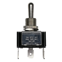 PHILMORE 30-335 HEAVY DUTY TOGGLE SWITCH SPDT (ON)-OFF-(ON) , 20A @ 125VAC / 10A @ 277VAC, QC TERMINALS