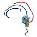 PHILMORE 30-9158 PULL CHAIN SWITCH, TWO CIRCUIT, 3 WAY (L-1, L-2, L-1&2, OFF), 6A @ 125VAC / 3A @ 250VAC, WIRE LEADS