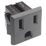MODE 31-043-1 CHASSIS MOUNT 3-WIRE SNAP-IN AC RECEPTACLE;   10A/250VAC CSA / 15A/250VAC UL