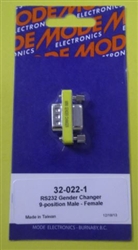 MODE 32-022-1 DB9 9 PIN RS232 GENDER CHANGER ADAPTER (M-F)