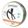 MANHATTAN 323260 HIGH SPEED HDMI CABLE WITH ETHERNET, HEC,  ARC, 3D, 4K@30HZ, HDMI MALE TO MALE, SHIELDED, BLACK, 50FT