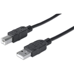 MANHATTAN 333368 HI-SPEED USB B DEVICE CABLE, USB 2.0,      TYPE-A MALE TO TYPE-B MALE, 480 MBPS, 1.8M (6 FT.), BLACK