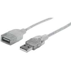 MANHATTAN 336314 HI-SPEED USB EXTENSION CABLE, USB 2.0,     TYPE-A MALE TO TYPE-A FEMALE, 480 MBPS, 1.8 M (6 FT.)