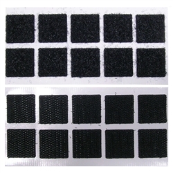 MODE 34-160-10 VELCRO ADHESIVE PADS 3/4" BLACK SQUARE,      10/PACK