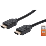 MANHATTAN 355360 HIGH SPEED HDMI CABLE WITH ETHERNET, 4K@60HZ UHD, HEC, ARC, 3D, 18 GBPS BANDWIDTH, 5M (15 FT.), BLACK
