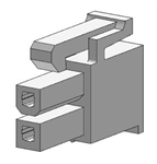 MOLEX 39-01-2020 MINI-FIT JR. RECEPTACLE HOUSING, DUAL ROW, 2 POSITION, UL 94V-2, NATURAL