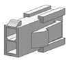 MOLEX 39-01-2021 MINI-FIT JR. PLUG HOUSING, DUAL ROW,       2 POSITION, UL 94V-2, WITH PANEL MOUNTING EARS, NATURAL