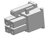 MOLEX 39-01-2040 MINI-FIT JR. RECEPTACLE HOUSING, DUAL ROW, 4 POSITION, UL 94V-2, NATURAL