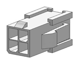 MOLEX 39-01-2041 MINI-FIT JR. PLUG HOUSING, DUAL ROW, 4     POSITION, UL 94V-2, WITH PANEL MOUNTING EARS, NATURAL