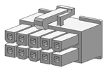 MOLEX 39-01-2100 MINI-FIT JR. RECEPTACLE HOUSING, DUAL ROW, 10 POSITION, UL 94V-2, NATURAL