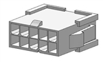 MOLEX 39-01-2101 MINI-FIT JR. PLUG HOUSING, DUAL ROW, 10    POSITION, UL 94V-2, WITH PANEL MOUNTING EARS *CLEARANCE*