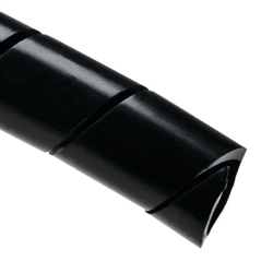 HELLERMANN TYTON 3NFP0C 1/2" SPIRAL WRAP PROTECTIVE SLEEVING, POLYETHYLENE, BLACK 100' ROLL, MAX BUNDLE DIAMETER: 4"