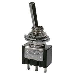 MODE 41-210-1 HIGH CURRENT MINI TOGGLE SWITCH, SPST ON-OFF, 10A @ 125VAC, SOLDER TERMINALS