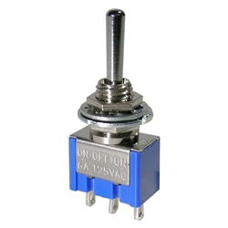 MODE 41-235B-1 STANDARD SUB-MINIATURE TOGGLE SWITCH, SPDT   ON-OFF-ON, 5A @ 125VAC, SOLDER TERMINALS