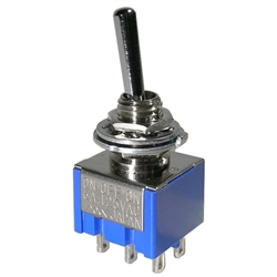 MODE 41-245-0 STANDARD SUB-MINIATURE TOGGLE SWITCH          ON-OFF-ON DPDT, 6A @ 125VAC