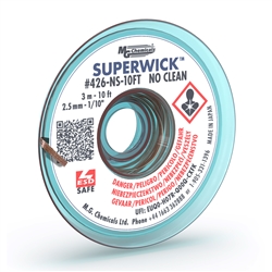 MG CHEMICALS 426-NS-10FT SUPER WICK #4 BLUE 2.5MM 1/10"     STATIC FREE, NO CLEAN