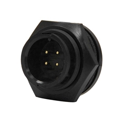 CONXALL 4282-4PG-300 CONNECTOR 4 PIN MALE PANEL RECEPTACLE, IP67 CERTIFIED, 20AWG GOLD PLATED CONTACTS, SOLDER STYLE