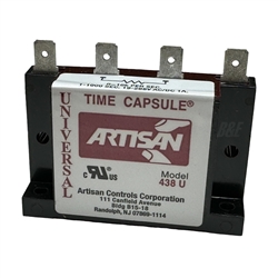 ARTISAN 438U TIME DELAY SOLID STATE TIMER, DELAY-ON-MAKE, 1-1000 SEC *RESISTOR REQ'D* 10K/SEC, 19-288 VOLTS AC/DC 1A MAX