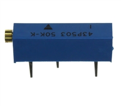 VISHAY SPECTROL 043P503 TRIMMER POTENTIOMETER 50K OHM 500MW 20 TURNS, THROUGH HOLE, SIDE ADJUST TRIMPOT: 50 KOHMS